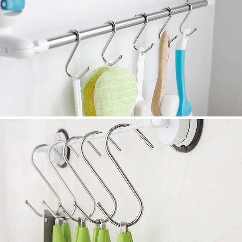 Emoly 20 Pack Heavy Duty s Hooks Stainless Steel S Shaped Hanging Hooks Hangers for Kitchen, Bathroom, Bedroom and Office, Silver - Image 4